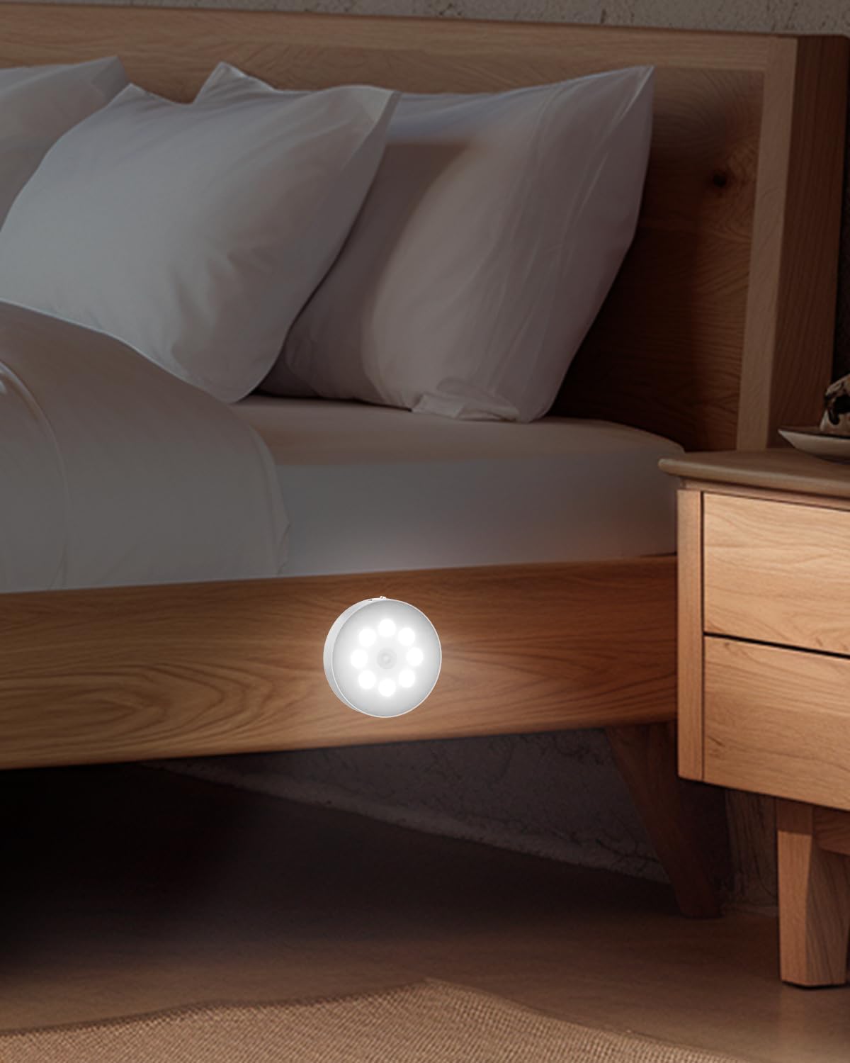 Led Under Cabinet Lighting, Motion Sensor Light Indoor, 1000mAh Puck Lights with IR Remote, Rechargeable Under Counter Lights for Kitchen,Cabinets,Closet,Stairs Indoor (6 Pack) - Image 9