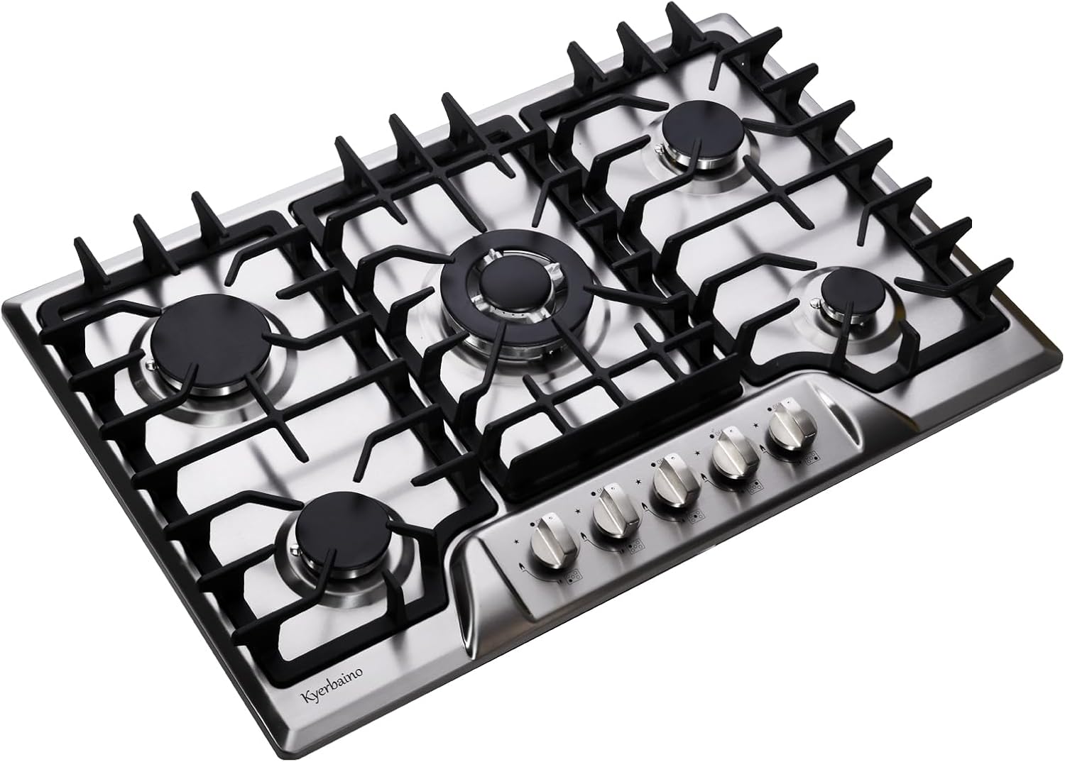 Gas Cooktop 30 Inch, Built-in 5 Burners Gas Stovetop Stainless Steel LPG/NG Convertible Gas Stove Dual Fuel Sealed Gas Cooktop - Image 3