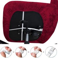 Armless Chair Slipcover Criss Cross Accent Mid Back Wide Seat Swivel Task Chair Protector Stretch Removable for Living Room Bedroom Accent Chair (Wine-red) - Image 3