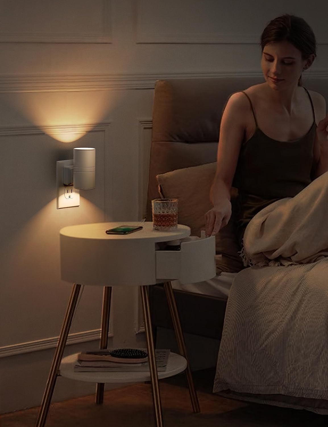 L LOHAS LED Night Light Plug in, Night Lights Plug into Wall, Light Sensor, 0-100LM, Soft White 3000K, Dimmable Night Light, Modern Nightlight for Hallway Bedroom Stairway, 2 Pack - Image 8