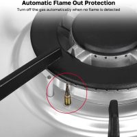 ThermoMate Light 30 Inch Gas Cooktop, Built In Gas Rangetop with 5 High Efficiency Burners, NG/LPG Convertible Stainless Steel Gas Stove Top with Thermocouple Protection, 120V AC - Image 3