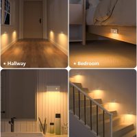 WILLED Motion Sensor Night Light, Rechargeable Stair Lights Indoor, Warm White Motion Sensor Light Indoor, Battery Operated Night Light for Hallway, Stairway, Bathroom, Bedroom, Kitchen, 6 Pack - Image 3