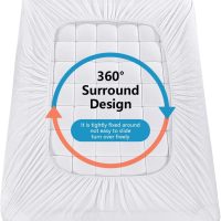 Queen Mattress Pad Cover Cooling Mattress Topper Pillow Top with Down Alternative Fill (8-21” Fitted Deep Pocket Queen Size) White - Image 6