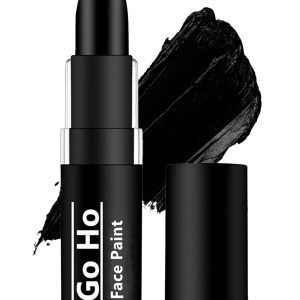 Go Ho Makeup Clown Black Cream-Blendable Stick - Face Body Paint for Professional SFX, Cosplay Costume - Safe Facepaint, Nose & Lip Smacking, Eye Black for Baseball/Football, Sports, Halloween