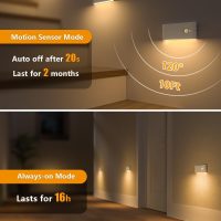 WILLED Motion Sensor Night Light, Rechargeable Stair Lights Indoor, Warm White Motion Sensor Light Indoor, Battery Operated Night Light for Hallway, Stairway, Bathroom, Bedroom, Kitchen, 6 Pack - Image 4
