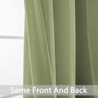 Yakamok Blackout Curtains for Bedroom,Thermal Insulated Blackout Grommet Top Drapes for Living Room,Sage Green,52x84 Inch, 2 Panels - Image 6