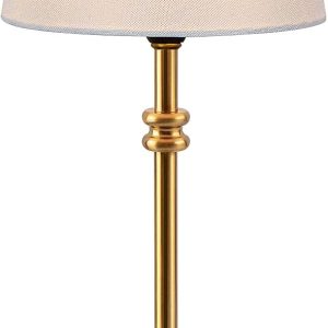 ONEWISH Cordless Lamp-Battery Operated Table lamp, 4000mAh Rechargeable, Stepless Dimmable, Small Touch Bedside Lamp with Fabric Shade, for Dining, Patio, Bathroom(Gold)