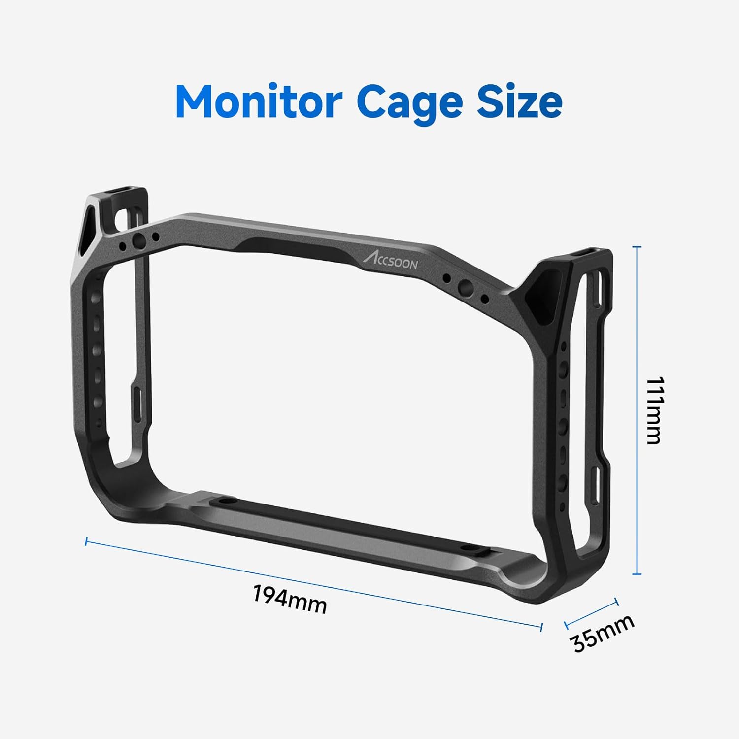 Accsoon CineView M7/M7 Pro 7 inch Camera Field Monitor Cage& Sunshade Kit for CineView M7 Pro Wireless Video Transmission System with Multiple Anti-Rotation 1/4” Mounts, Weight 222g - Image 7