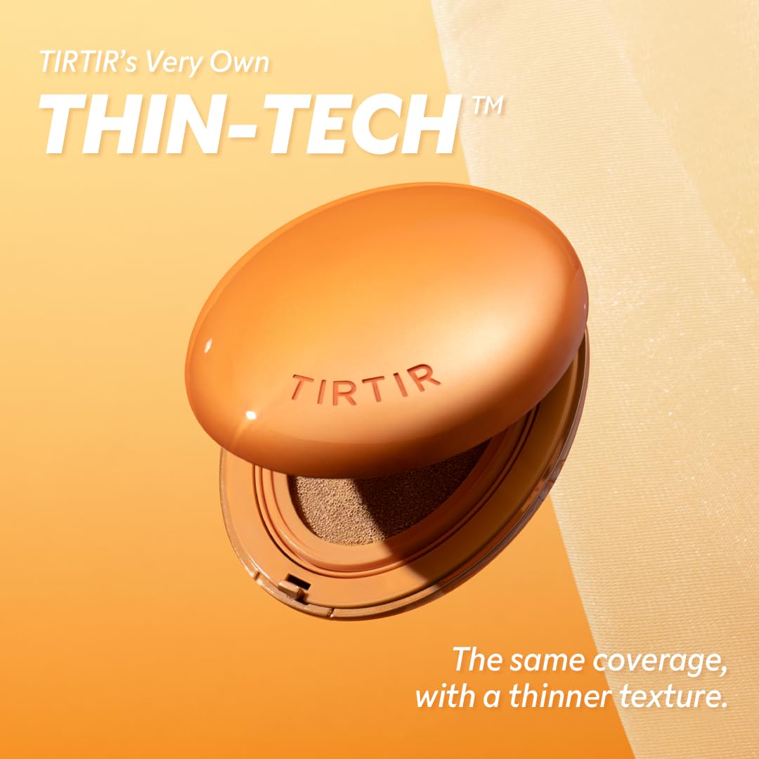 TIRTIR Mask Fit Ai Filter Cushion Foundation | AI-Like Semi-Matte Finish - Up to 72-Hour Medium to Full Coverage Korean BB Cushion Make up Beauty, #23N Sand, 0.63 Fl Oz - Image 5