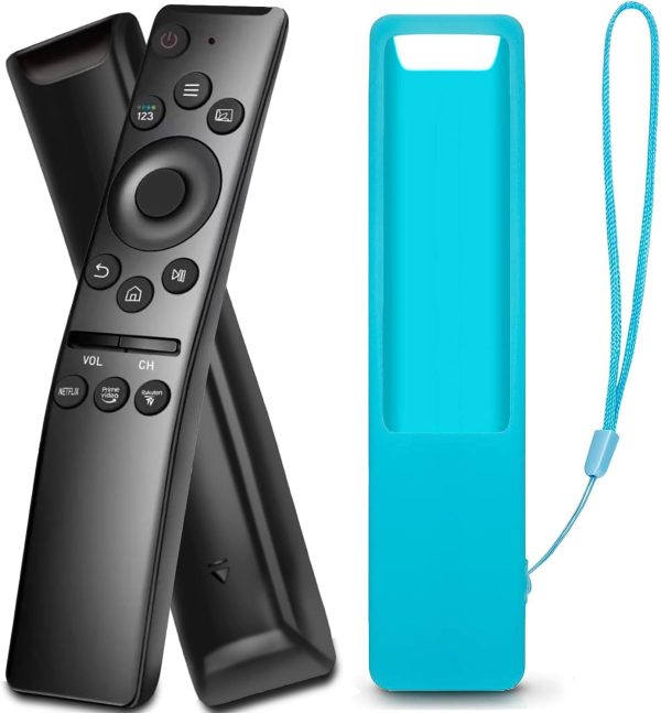 Universal Remote Control+Case for Samsung Smart TV All Models with Netflix, Prime-Video and Rakuten-TV Hot Keys, Replacement for Samsung HDTV Remote
