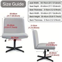 Armless Chair Slipcover Stretch Criss Cross Chair Cover, Mid Back Wide Seat Accent Chair Covers,Modern Vanity Chair Cover for Office Desk (Wheat) - Image 4