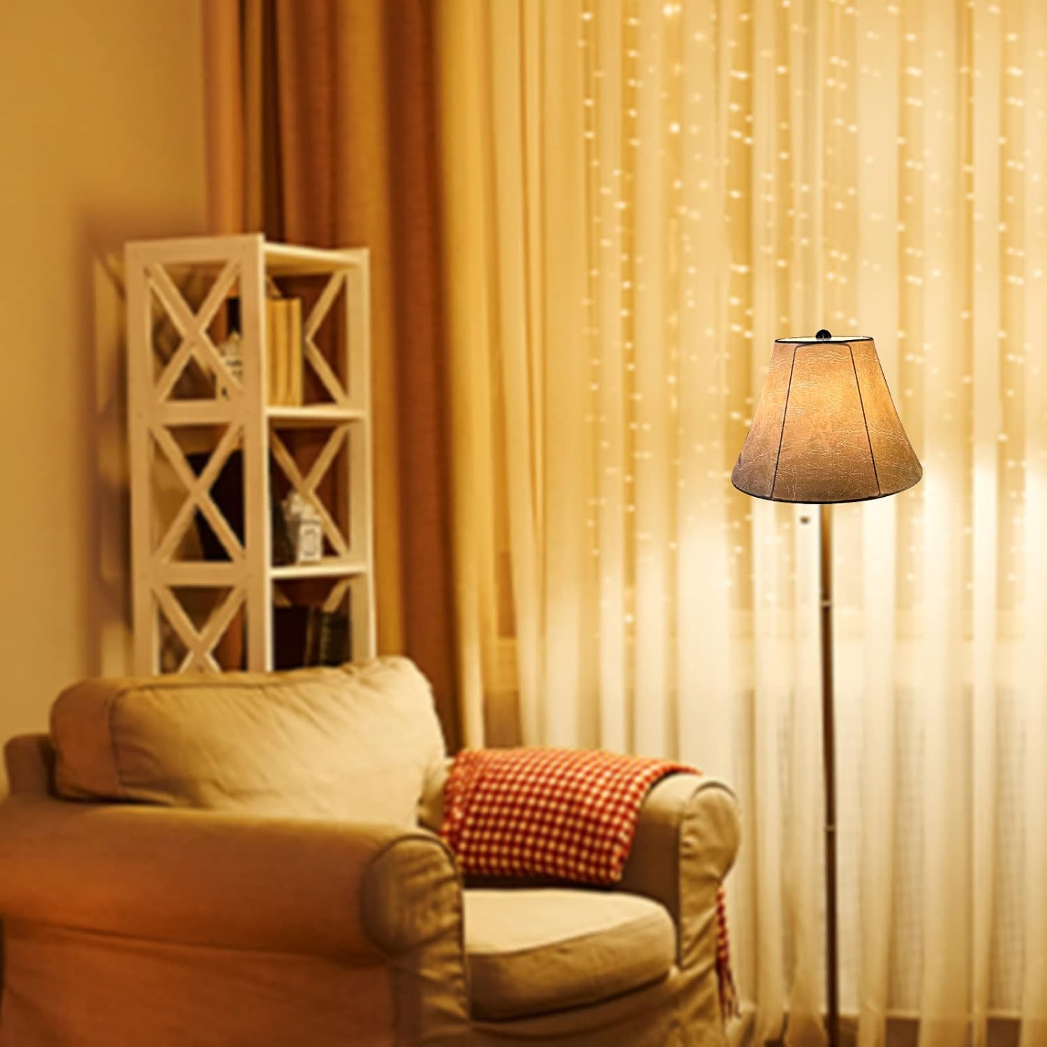 Lamp Shades Set of 2,TOOTOO STAR Imitation Sheepskin Lampshade 6" Top x 12" Bottom x 8.5" High,Floor lamp and table lamp shade spider Fitter - Image 8