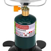 Camping Stove Propane Burner, Portable Camp Stove with Foldable Gas Tank Base, Adjustable Flame Backpacking Cooker for Camping, Small Single Burner Propane Stoves Kit for Hiking Tent Outdoor Cooking - Image 9