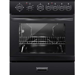 VEVOR 24in Electric Range Oven, 2.7Cu. Ft. Capacity Compact Freestanding Oven, Stainless Steel Kitchen Stove, with 4 Burners, Easy Reach Racks, Storage Drawer, Drip Pan, Indicator Light(No Power Cord)