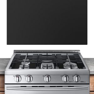 Silicone Stove Cover Gas Stove Top Burner Covers for Samsung Gas Range Stove Guard Reusable,Oven Liners Mat Gas Range Protectors, Non-Stick Washable Keep Stove Clean Black without hole, 24.4x16.3 inch