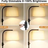 Ambimall 𝐅𝐮𝐥𝐥𝐲 𝐃𝐢𝐦𝐦𝐚𝐛𝐥𝐞 Floor Lamp - Floor Lamps 9W 𝐋𝐄𝐃 Light Bulb Included, Standing Lamps for Living Room with Adjust Head, Modern Standing Tall Light Rotary Switch for Office - Image 3