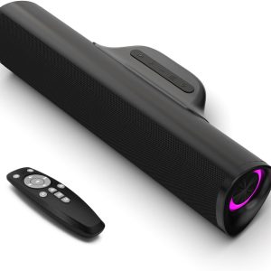 Sound Bar, Surround Sound System for TV –Sound Bar for Smart TV, 3D Home Theater Audio,Colorful RGB Lighting Effects, ARC/Bluetooth/Optical/AUX Connect/USB, withTV/PC/Gaming/Projectors