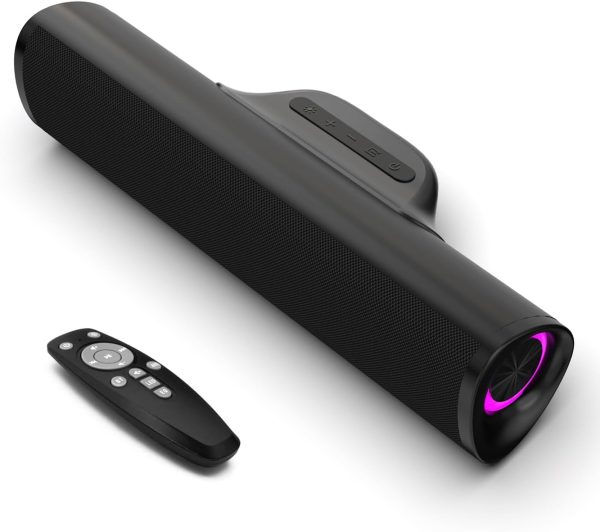 Sound Bar, Surround Sound System for TV –Sound Bar for Smart TV, 3D Home Theater Audio,Colorful RGB Lighting Effects, ARC/Bluetooth/Optical/AUX Connect/USB, withTV/PC/Gaming/Projectors