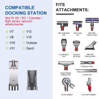 LANMU Accessory Holder Compatible with Dyson V15 V12 V11 V10 V8 V7 Outsize Gen5 G5 Cordless Stick Vacuum, No-Drilling Docking Station Attachments Organizer Accessories Storage Rack - Image 3