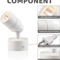 SUNVIE 2 Pack LED Up Lights for Indoor Use Uplight, Warm White Floor Spotlight Lamp, 120V Spot Lights for Uplighting Accent Lighting, 5.9 FT Cord with Foot Switch - Image 6