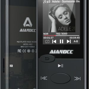 64GB Mp3 Player with Bluetooth 5.3 HiFi Sound, Mp3 Player with FM Radio, Mini Music Player for Kids Adults, Earphones Included, TF Card can be Inserted