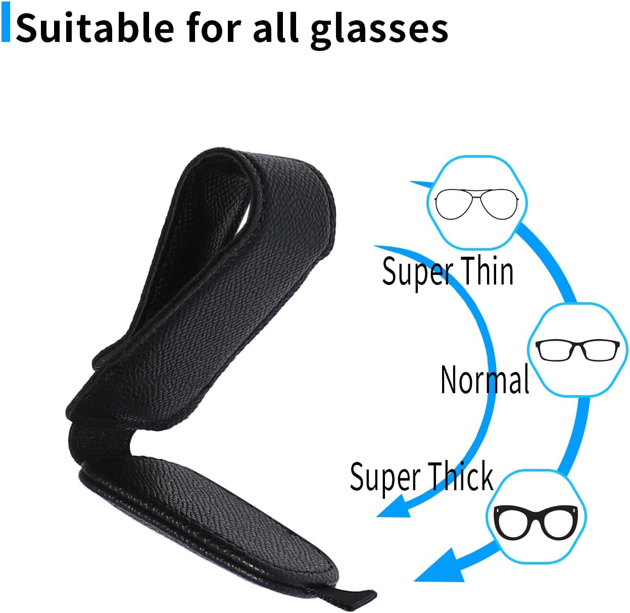 Yuoyar 2 Packs Magnetic Sunglass Holder for Car Visor - Universal Sunglasses Clip for Different Size Eyeglasses - Convenient Interior Car Accessories (Black) - Image 5