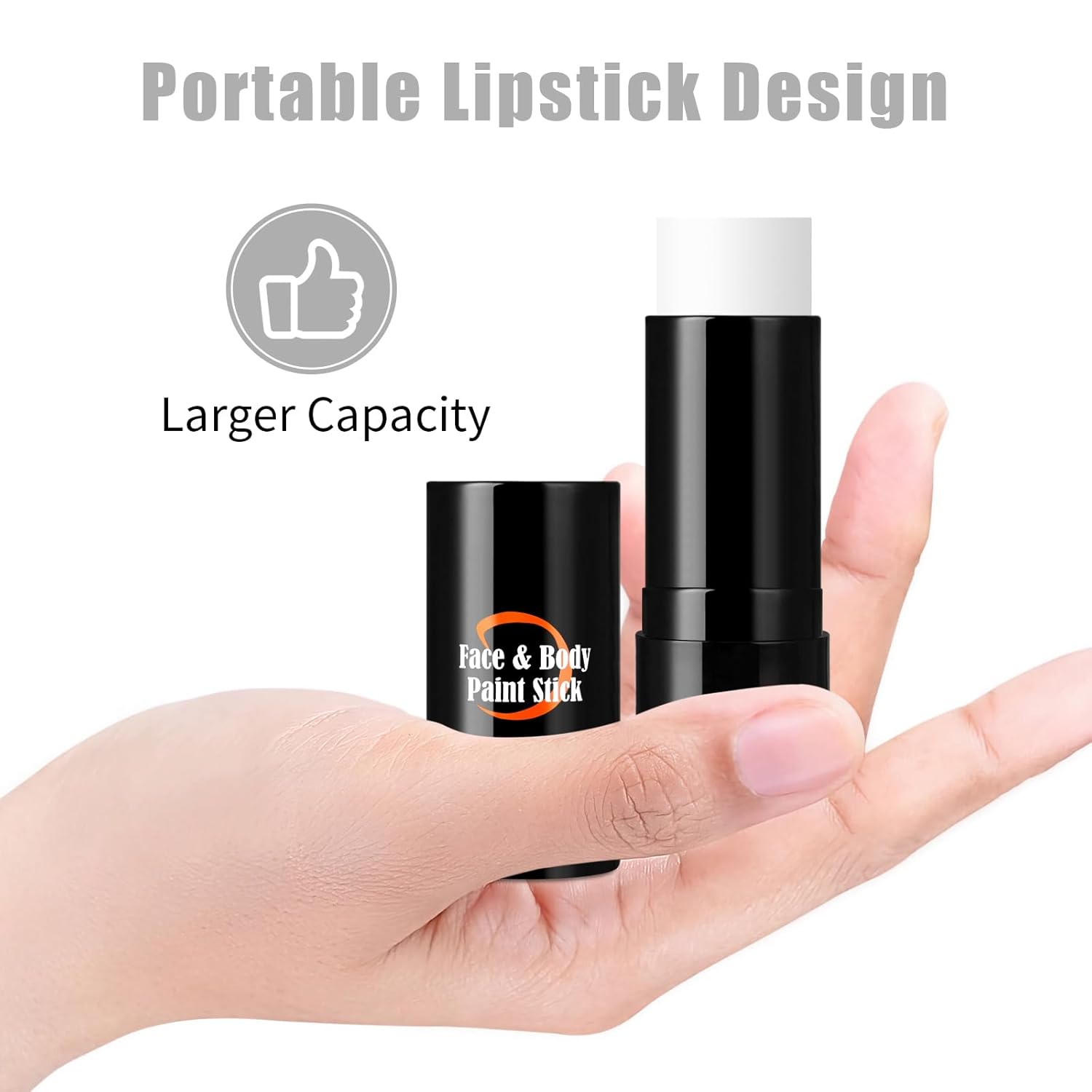 Clown White Face Paint Stick, Portable Eye Black Stick for Sports, Full-coverage Cream Face Paint for Halloween SFX Makeup Cosplay Joker Costume Parties, Cream Grease Sticks - Image 2
