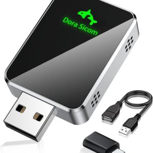 Wireless CarPlay Adapter for iPhone, Convert Wired to Wireless Apple car play Adapter, Mini Size with Extension Cable USB & USB-C/Type-C, Stable Control & No Delay，For cars in 2016 or later