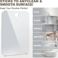 Shower Mirror Fogless for Shaving Anti-Fog Frameless Wall Hanging Makeup,11.81" L x 7.87" W,Gainsboro - Image 3