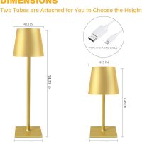 2 Pack Cordless Table Lamps, 3 Colors Stepless Dimming, 5000mAh Rechargeable Battery LED Desk Lamp for Bedroom/Couple Dinner/Desk/Cafe/Dining Room/Terrace - Image 3