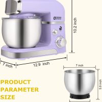 Stand Mixer, Kitchen in the box 3.2Qt Small Electric Food Mixer,6 Speeds Portable Lightweight Kitchen Mixer for Daily Use with Egg Whisk,Dough Hook,Flat Beater (Purple) - Image 2