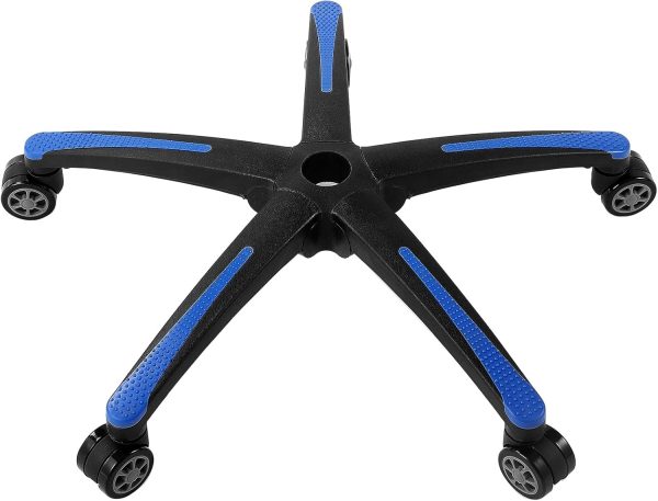 VEVOR Office Chair Base Replacement, 28", 2500 lbs Static Load, Heavy Duty Universal Computer Desk Chair Stool Base Part with 5 Casters and Reinforced Legs, Desk Chair Base Replacement, Black + Blue