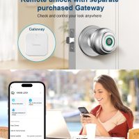 Fingerprint Door Lock, Smart Fingerprint Door Knob with Lock, Biometric Door Locks with App Control & Key, Keyless Thumbprint Entry Door Locks for Bedroom, Front Door, Home, Apartment-Silver - Image 8