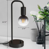 ONEWISH Industrial Table Lamp for Bedroom, Fully Dimmable Modern Bedside Lamps with 2700K Warm Light Bulb for Kids Reading, Minimalist Nightstand Lamps for Living Room, Office (Bulb Included) - Image 7