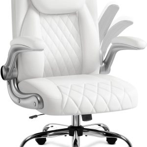 COMHOMA Leather Office Chair Ergonomic Computer Gaming Chair with Comfy Back Support, Executive Mid-Back,Small Gmaing Chair with Adjustable Armrests, for Short People Use, Rolling Swivel for Adults