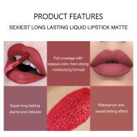 6Pcs Matte Liquid Lipstick Makeup Set, Matte liquid Long-Lasting Wear Non-Stick Cup Not Fade Waterproof Lip Gloss (Set A) - Image 3