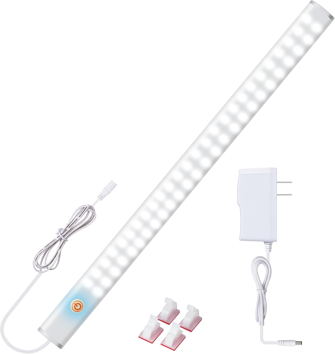 LED Under Cabinet Lighting with Touch Switch, Dimmable Under Cabinet Lights, Under Counter Lighting for Desk, Cold White 6000K