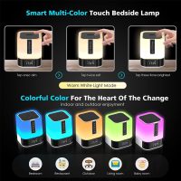 Night Light Bluetooth Speaker, 5 in 1 Touch Control Bedside Lamp Dimmable Multi-Color Changing, Bedroom Alarm Clock, Best Birthday Gift Ideas for 10 11 12 13 14 Year Old Teenage Girls/Boys - Image 2