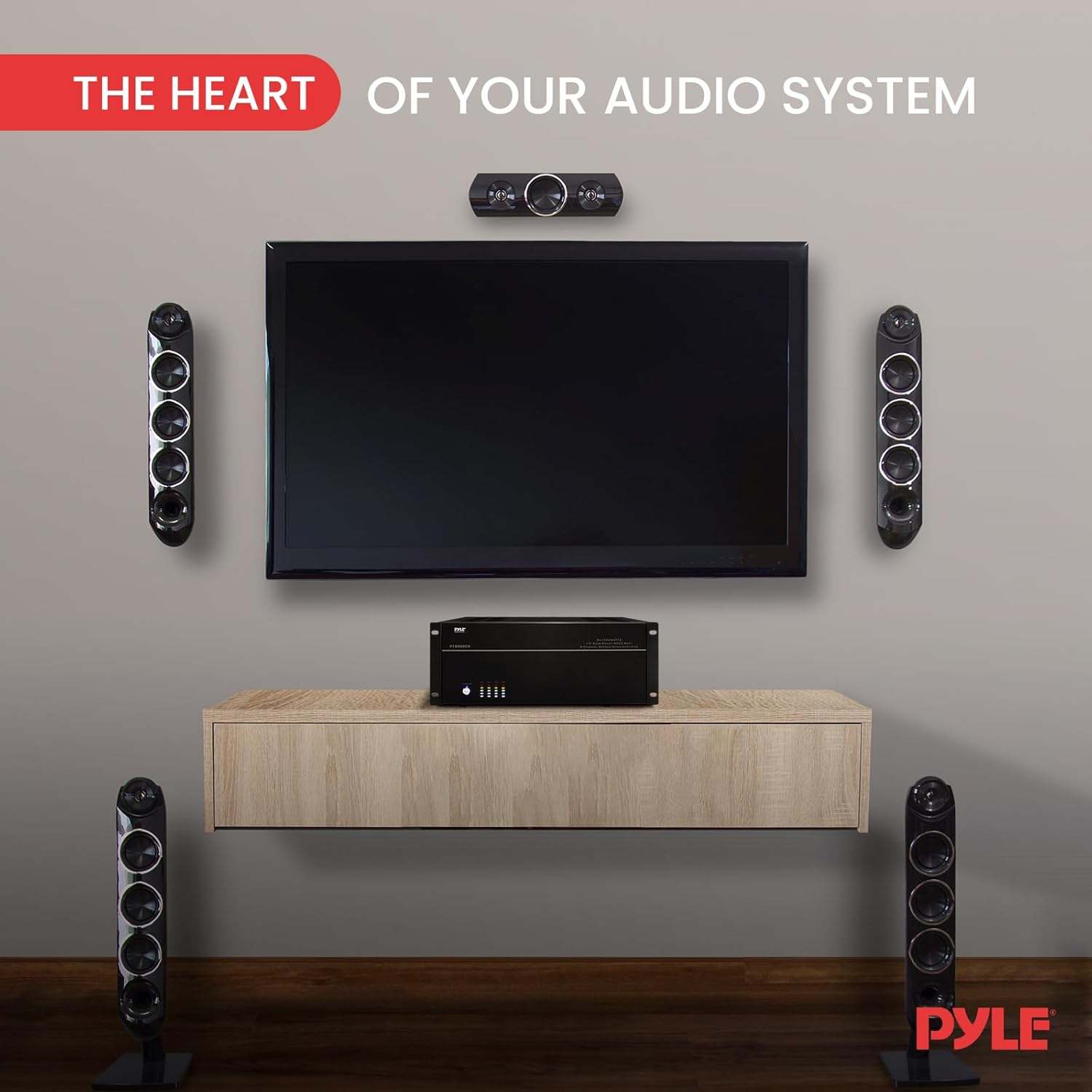 Pyle 4 Multi-Zone Stereo Amplifier - 19” Rack Mount, Powerful 8000 Watts with Speaker Selector Volume Control & LED Audio Level Display, 4-Ch. Bridgeable Switches - PT8000CH - Image 8