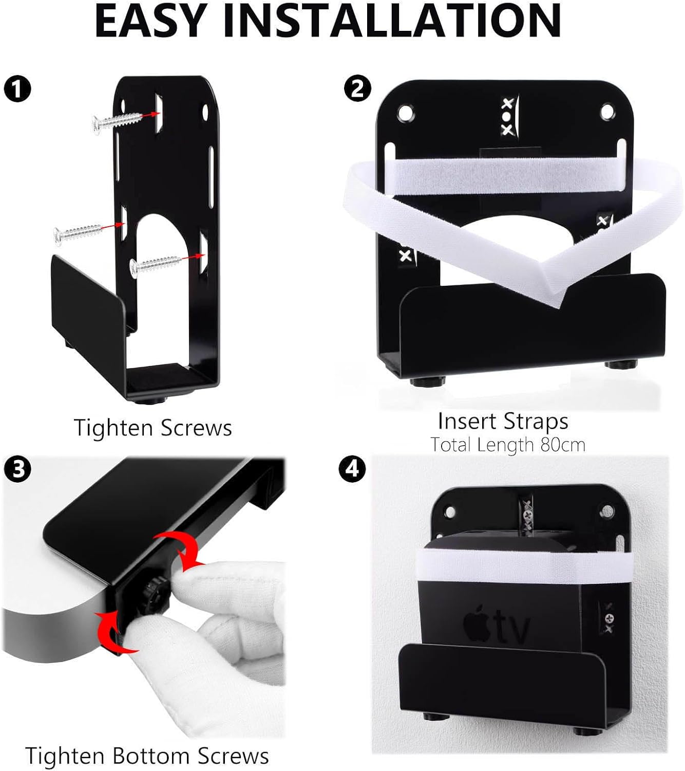 Cable Box Mount Modem Adjustable Wall Mount for Most Narrow Media Players Compatible with Roku, Router, Fire TV, Mac mini, Beelink, Cable Box, and Other Streaming Media Players - Image 3