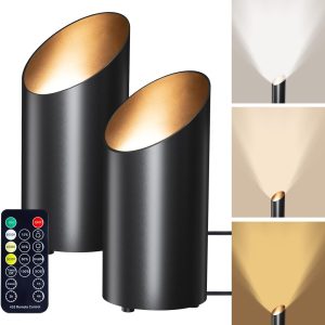 Brightown 2 Pack Floor Can Lights - 6000K LED Up Lights with Remote and Timer, 3 Color Temperatures and Dimmable Uplighting Spotlights for Dark Corner Sofa House Plant Wall Artwork Indoor