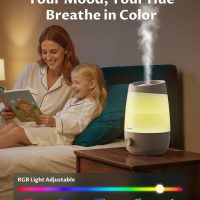 BREEZOME Humidifiers for Bedroom, 2.5L Humidifiers for home, 250ml/h Mist Output, 7 Adjustable LED,25hrs Essential Oil Diffuser, 25dB Ultra-Quiet Operation for Nurseries and Indoor Plants, White - Image 5