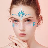 Mermaid Face Gems Stick Jewels Halloween Body Eye Face Jewels Gems Rave Festival Tattoo Glitter Self Adhesive Crystals Rhinestones Diamonds Tattoos Sticker Party Carnival Festival Decorations (Blue) - Image 6