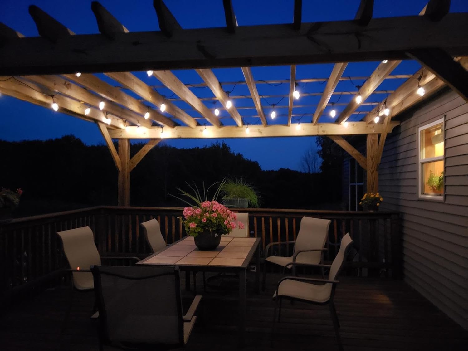 Brightech Ambience Pro Solar Powered Outdoor String Lights -27 ft Commercial Grade Waterproof Edison Patio Lights, Shatterproof LED String Lights for Outside, Porch - 12 Bulbs, 1W Soft White - Image 7