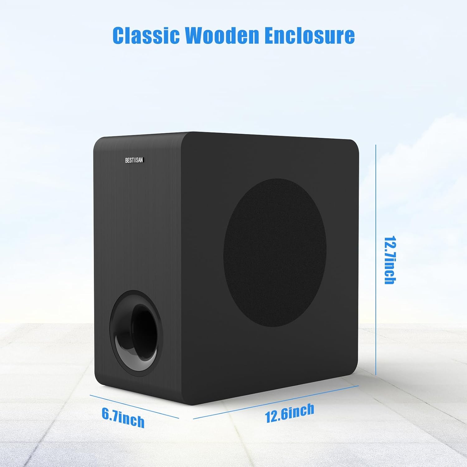 BESTISAN Powered Subwoofer, 6.5'' Side Firing Home Audio Sub, Deep Bass Response Subwoofers, Easy Setup with Home Theater Systems, TV, Speakers, RCA, LFE, AUX Input, High-Level Speaker Input & Output - Image 4