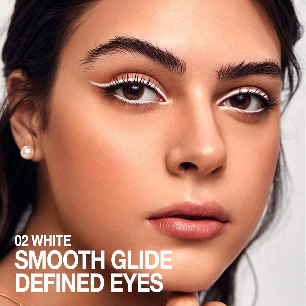 evpct White Eyeliner Pencils for Eyes, Bright White Nude Under Eye Liner Pencil Makeup Waterproof Smudge Proof, Colored Gel Waterline Eyeliner Liquid, Face Paint Stick Lipstick Pen Halloween Makeup - Image 2