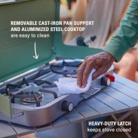 Coleman Cascade 3-in-1 Outdoor Camp Stove, Portable Cooktop with Included Cast-Iron Grill & Griddle Accessories, 24,000 BTUs of Power for Camping, Tailgating, Grilling - Image 7