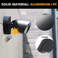 LUTEC 6222B 3500 Lumen 32 Watt 28 LED Dual-Head Floodlight Outdoor, Full Metal Design, Waterproof Exterior Security Wall Light 5000K for Patio, Garden, Yard-Black - Image 4