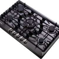 Gas Cooktop 30 Inch, Built-in 5 Burners Gas Stovetop Stainless Steel LPG/NG Convertible Gas Stove Dual Fuel Sealed Gas Cooktop - Black - Image 6
