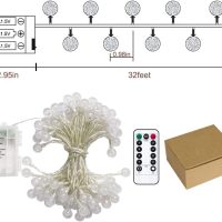 Metaku Globe Fairy Lights Battery Operated 33ft 80LED String Lights with Remote Waterproof Indoor Outdoor Hanging Decorative Christmas Lights for Home Party Patio Garden Wedding - Image 8